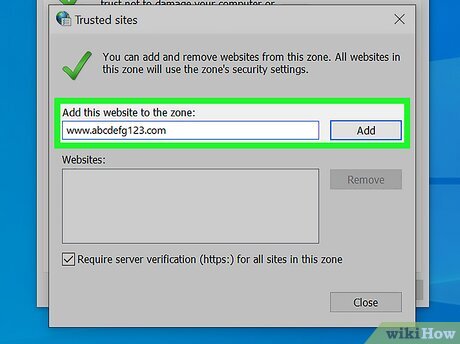 Windows trusted sites / certificates