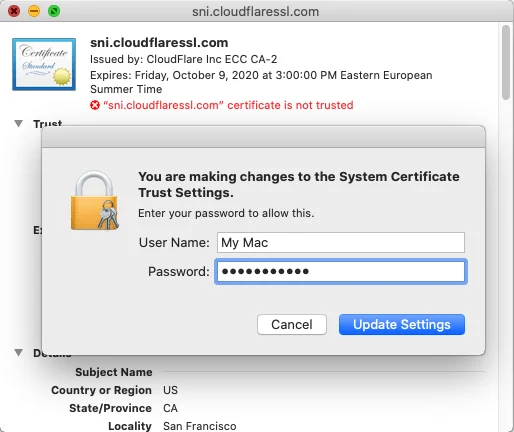 Mac trusted certificates