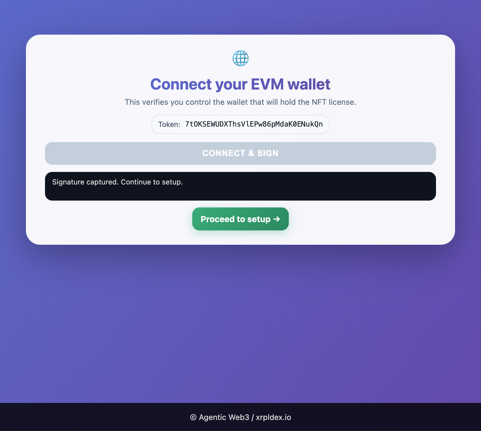 Connect Wallet - signature captured