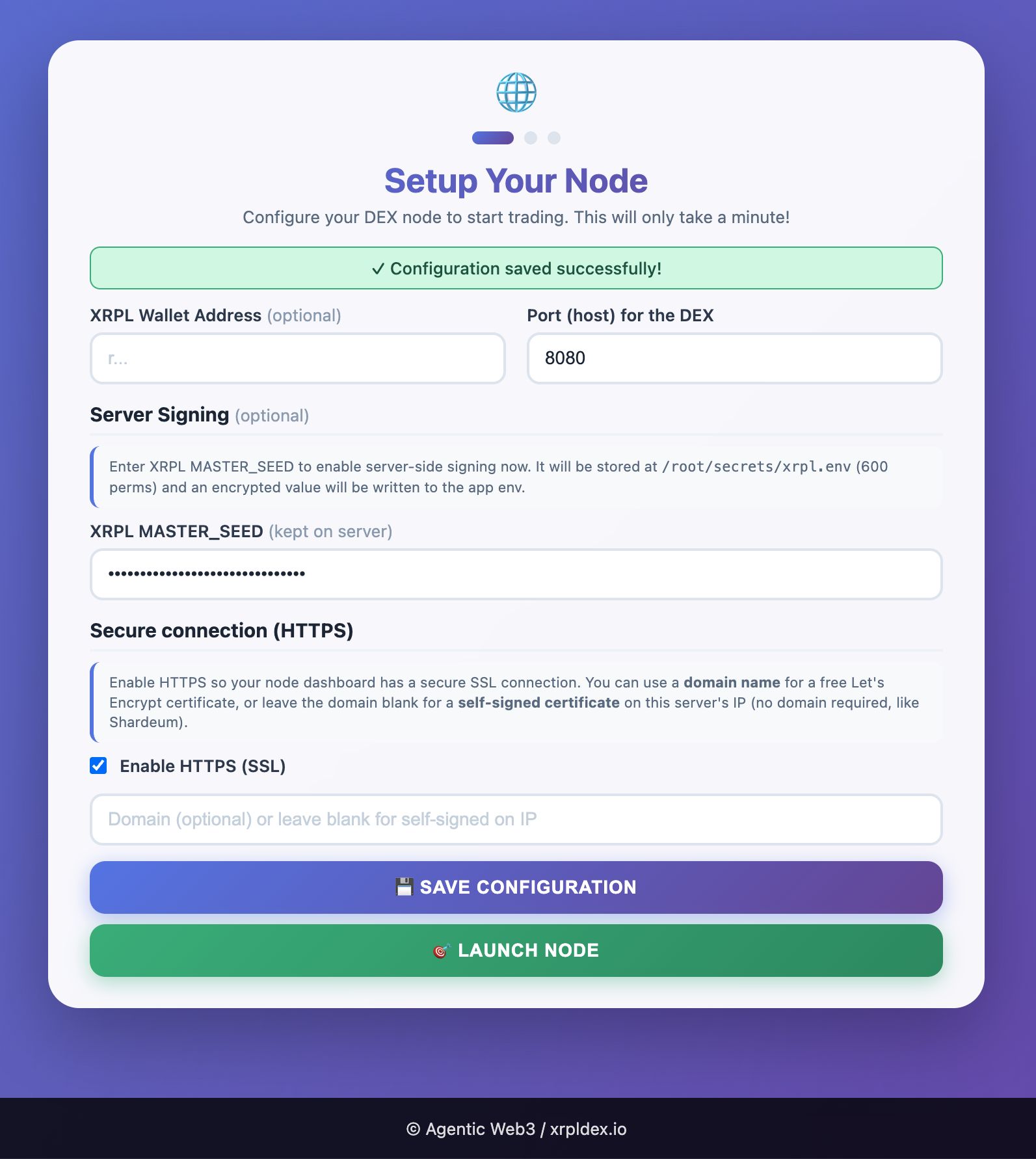 Enable HTTPS and Save Configuration