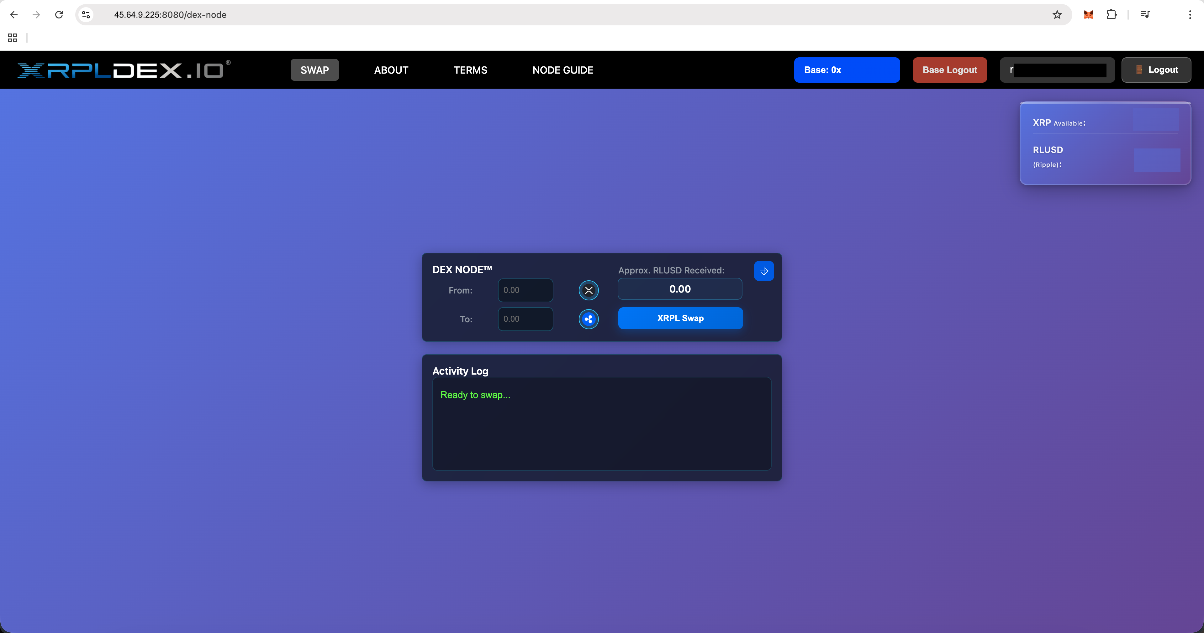 Dex Node live view